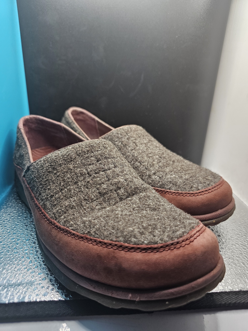 Chaco Women's Baker Chocolate Wool Leather Gray and Brown